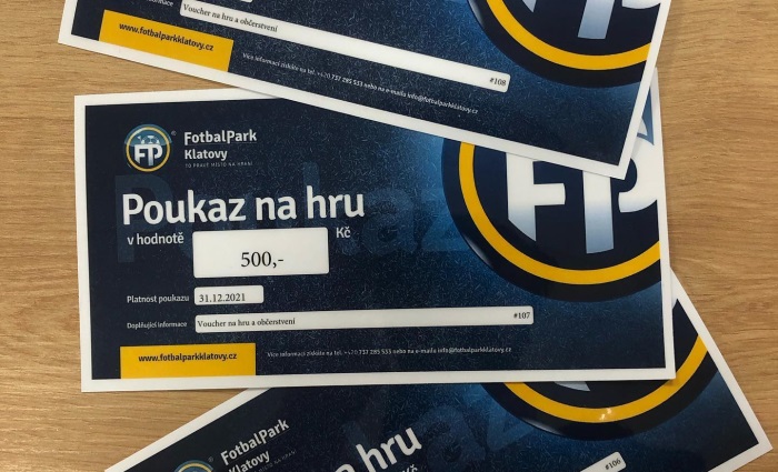 <p>Hřiště je pro veřenost otevřené každý den od 10:00 do 20:00 hod. </p>
<p>Sezóna bude ukončena 31.10.2022. Do té doby si u nás můžete kdykoli přijít zahrát fotbalgolf nebo jen posedět na terásce..</p>
<p>Blíží se ovšem Vánoce!!! A my pro vás máme tip na dárek, který každého potěší. Voucher na hru (občerstvení) k nám do fotbalparku…. Všechny vouchery připravujeme individuálně, proto si můžete vybrat z nekonečného množství variant. V případě zájmu nás neváhejte kontaktovat.</p>